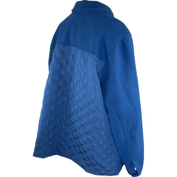 Isaac Mizrahi Live! Estate Mixed Media Quilted Barn Jacket Dark Navy X-Large - Picture 8 of 16